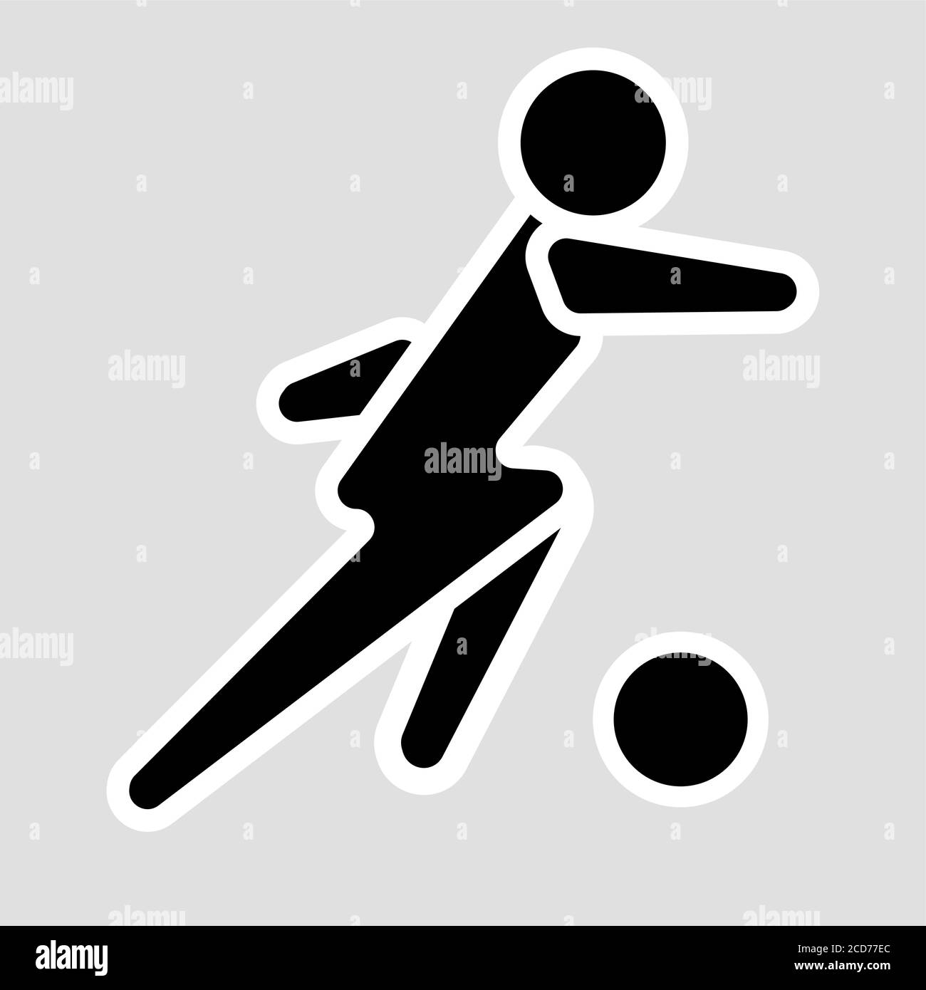 Soccer player solid vector icon. Flat design illustration Stock Vector