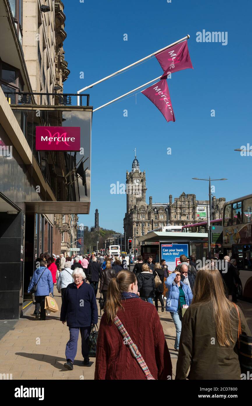 People shopping on Princes Street, Edinburgh, Scotland Stock Photo Alamy