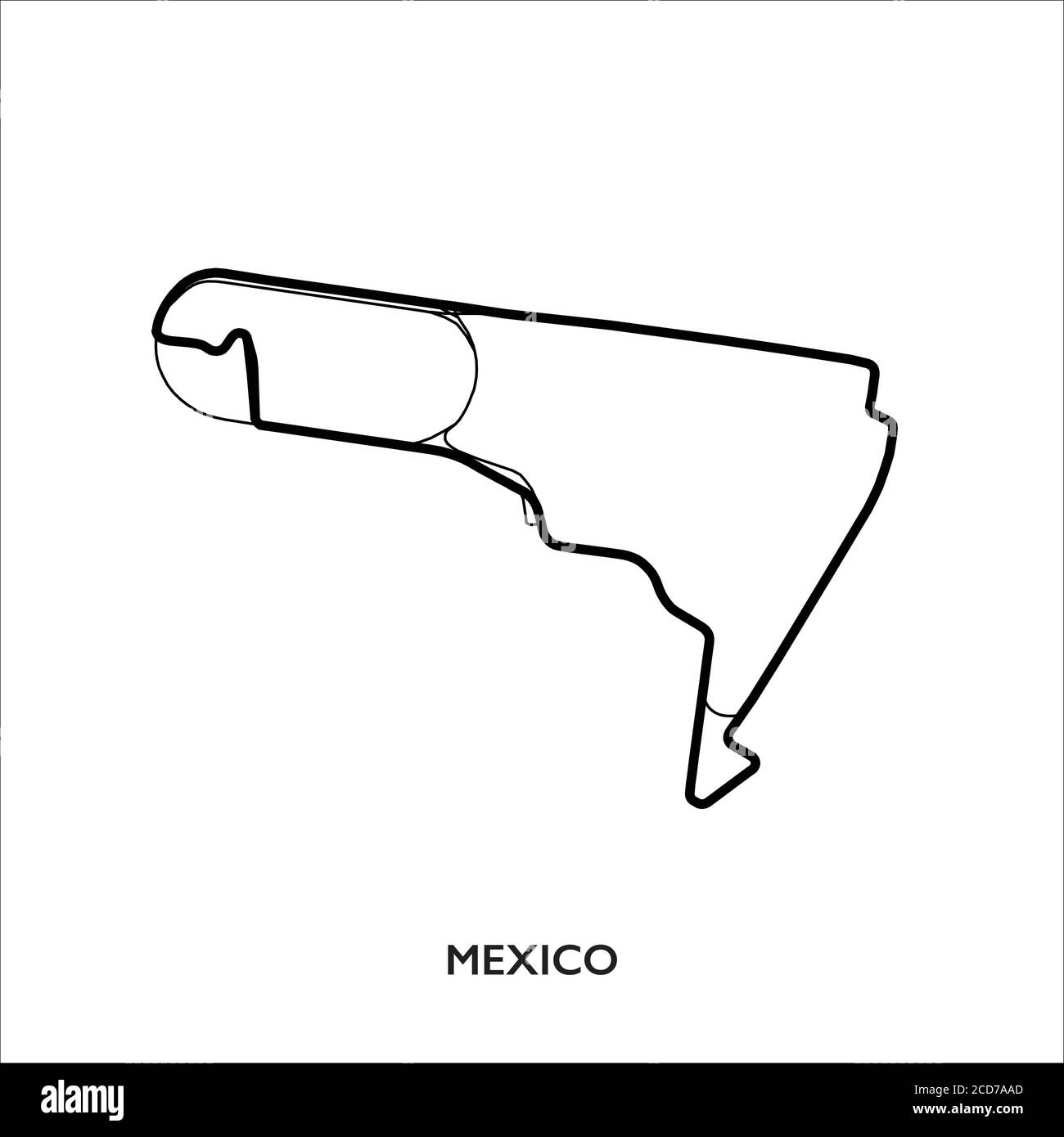 Mexico circuit. Motorsport race track vector map Stock Vector Image