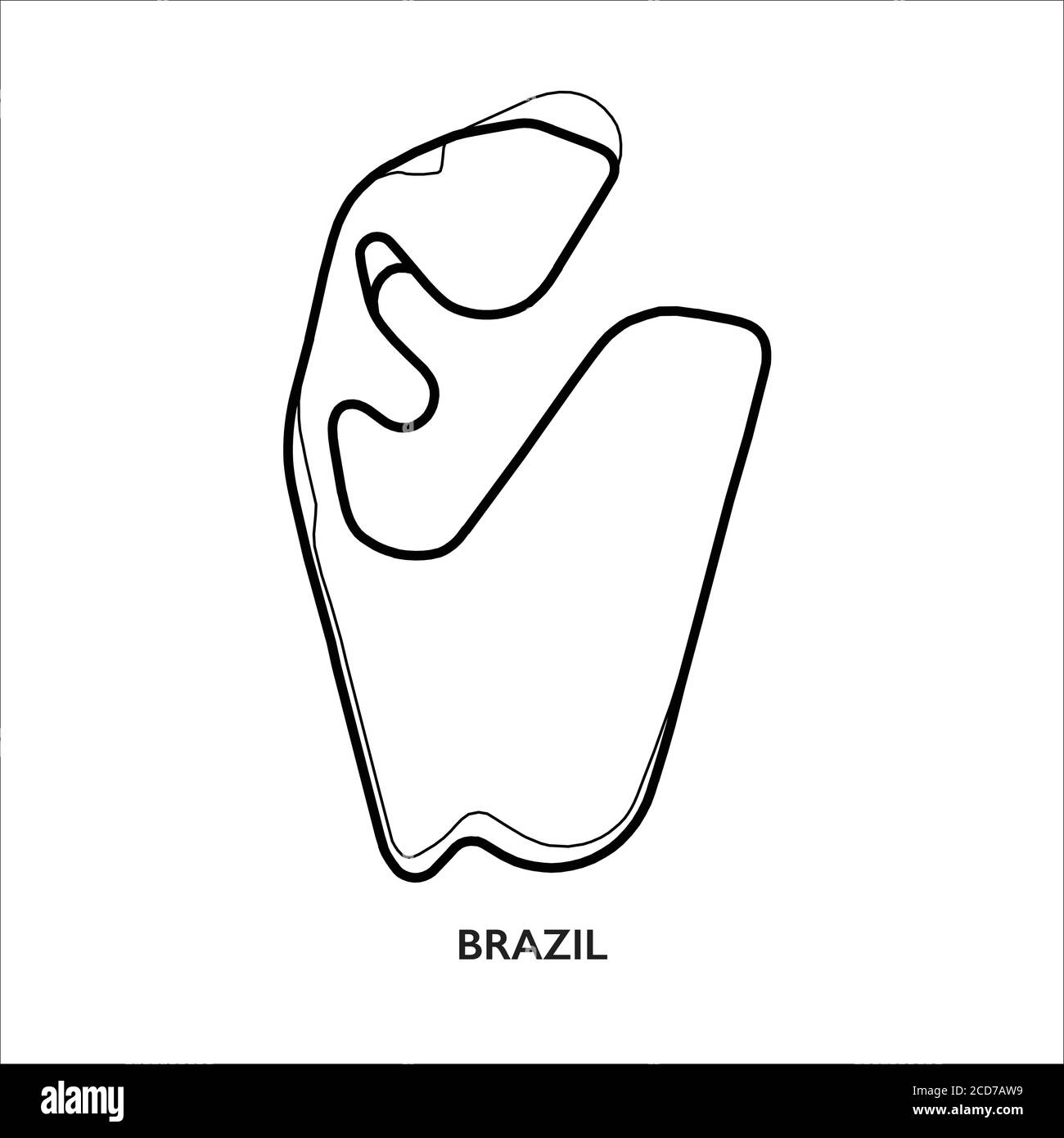 Brazil circuit. Motorsport race track vector map Stock Vector Image