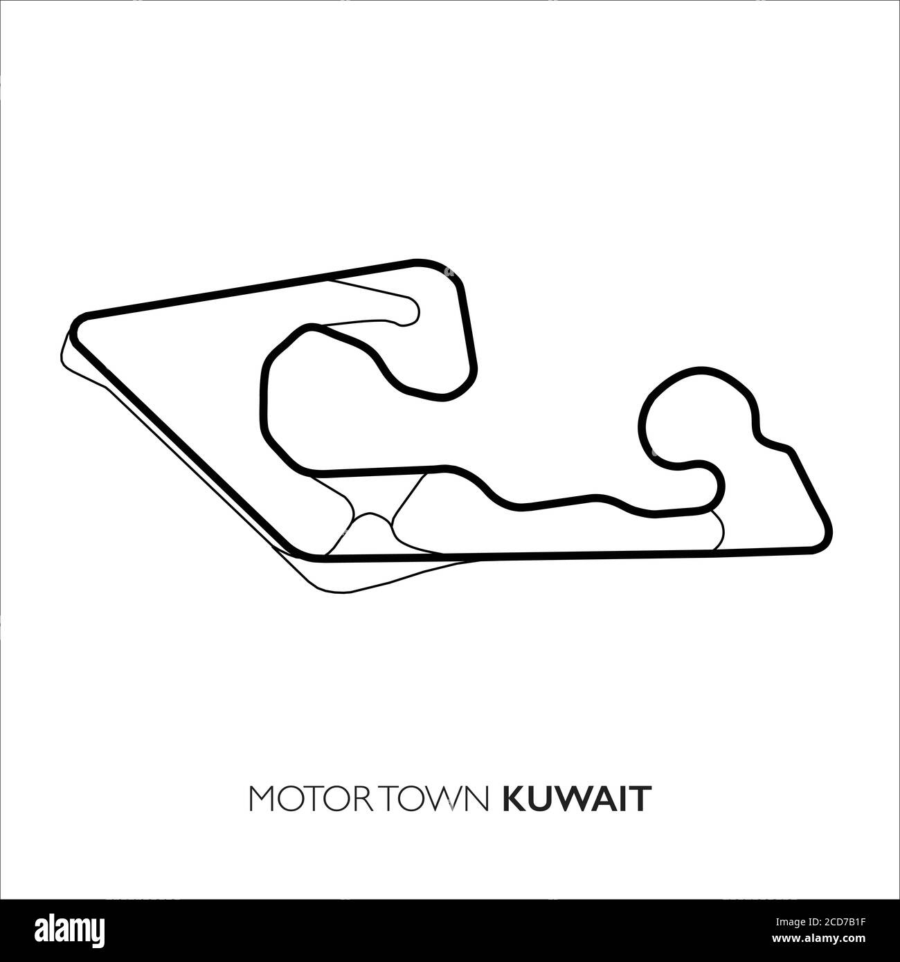 Motor Town circuit, Kuwait. Motorsport race track vector map Stock ...