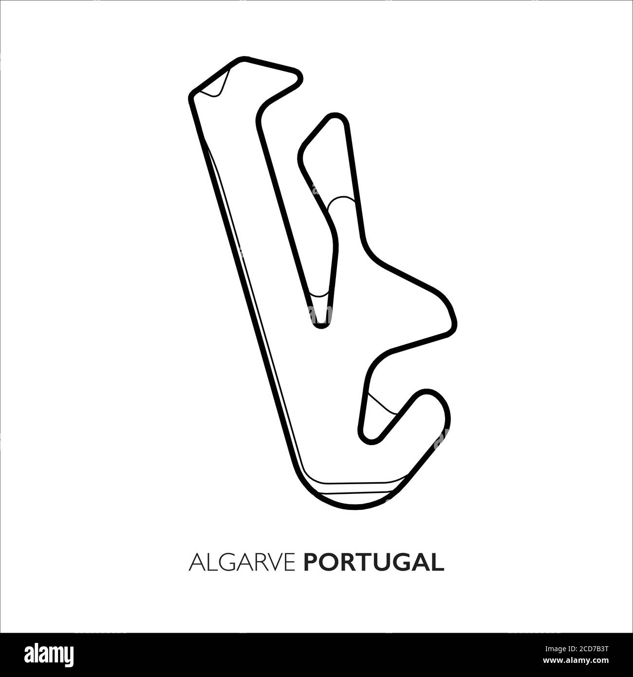 Algarve circuit, Portugal. Motorsport race track vector map Stock Vector