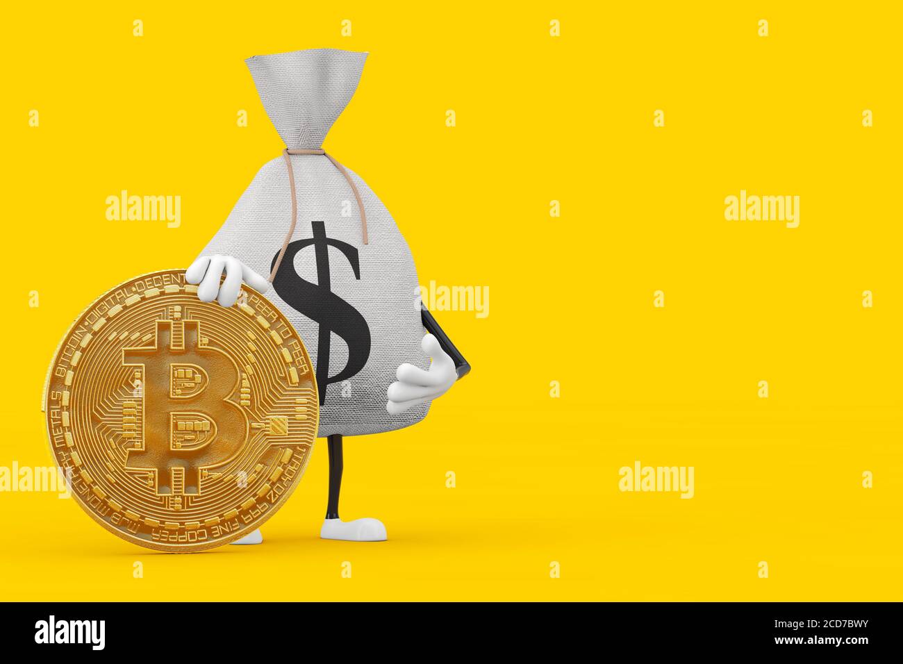 Full money bag with symbol of Bitcoin. Vector illustration isolated on  white Stock Photo - Alamy