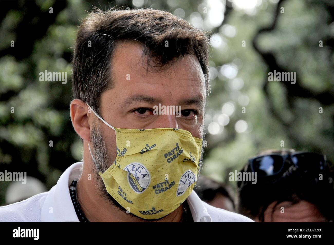 Caserta (CE), Campania, Italy 27th Aug 2020.  Minister Matteo Salvini during a short visit to the city of Caserta (CE), to meet his supporters before the regional elections to be held in mid-September. Credit: Vincenzo izzo / Alamy Live News Stock Photo