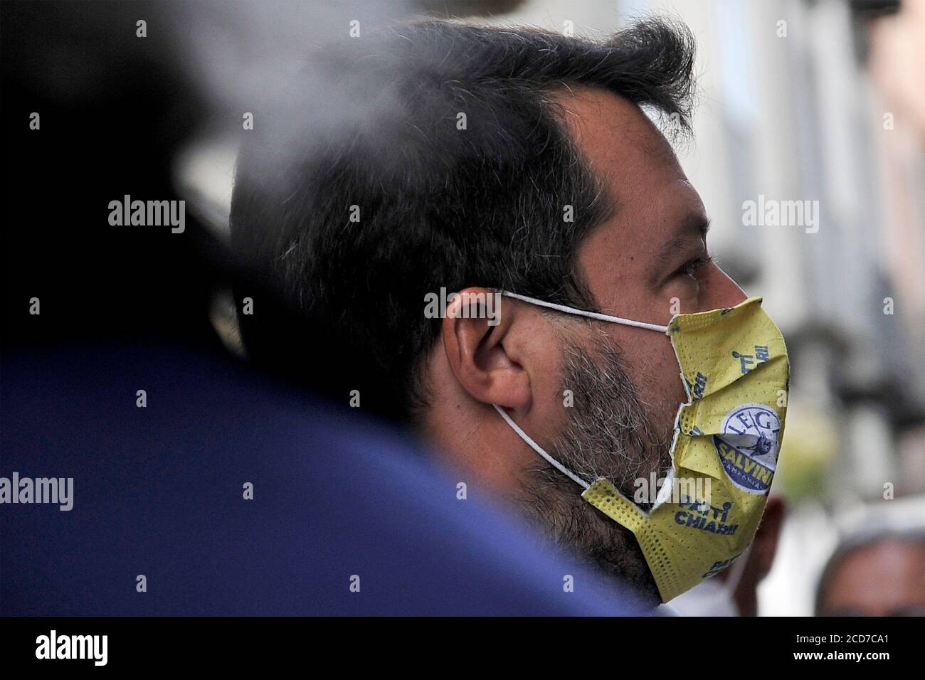 Caserta (CE), Campania, Italy 27th Aug 2020.  Minister Matteo Salvini during a short visit to the city of Caserta (CE), to meet his supporters before the regional elections to be held in mid-September. Credit: Vincenzo izzo / Alamy Live News Stock Photo