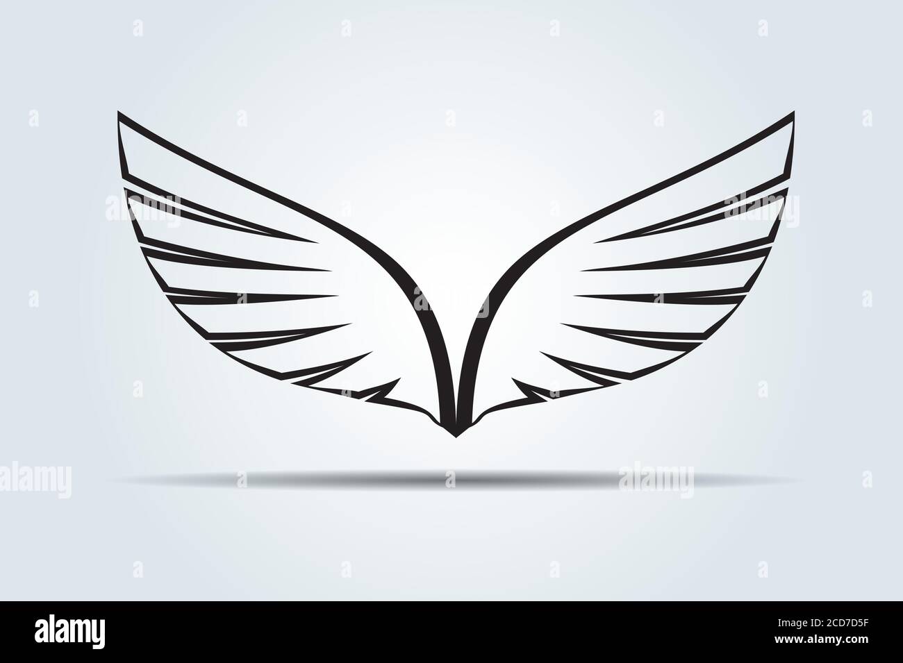 Double Wings. Vector Illustration and outline Icon Stock Vector Image ...