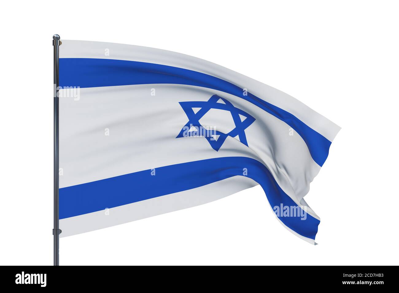 3D illustration. Waving flags of the world - flag of Israel. Isolated ...