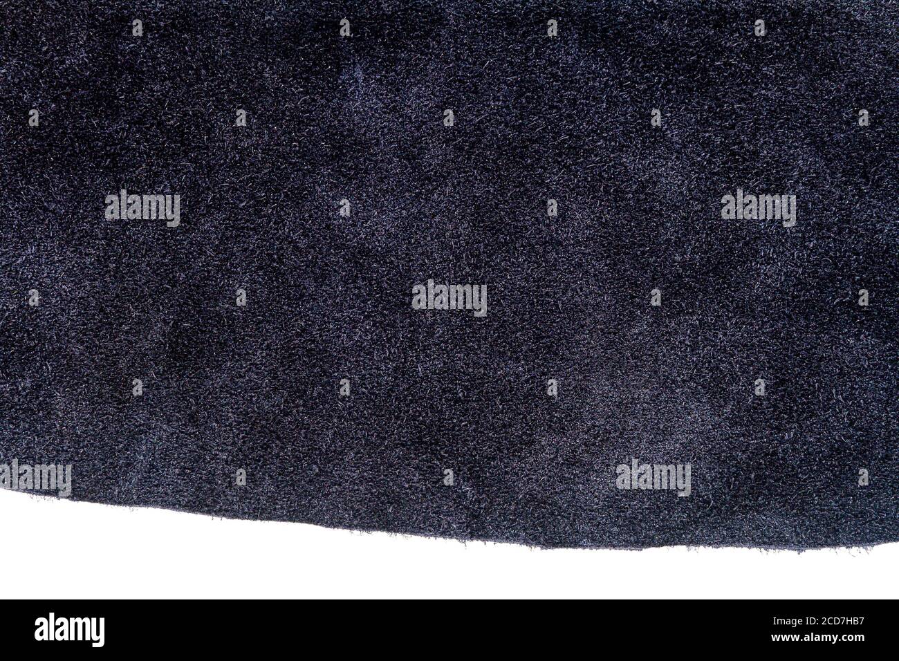 Piece Of Blue Suede Isolated On White Background Stock Photo - Alamy