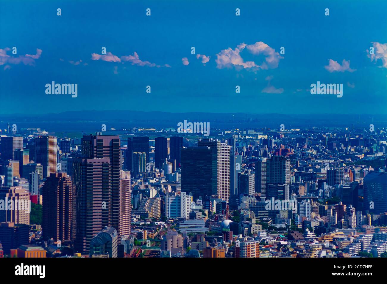 A high angle cityscape at the urban city at Azabu area in Tokyo Stock ...