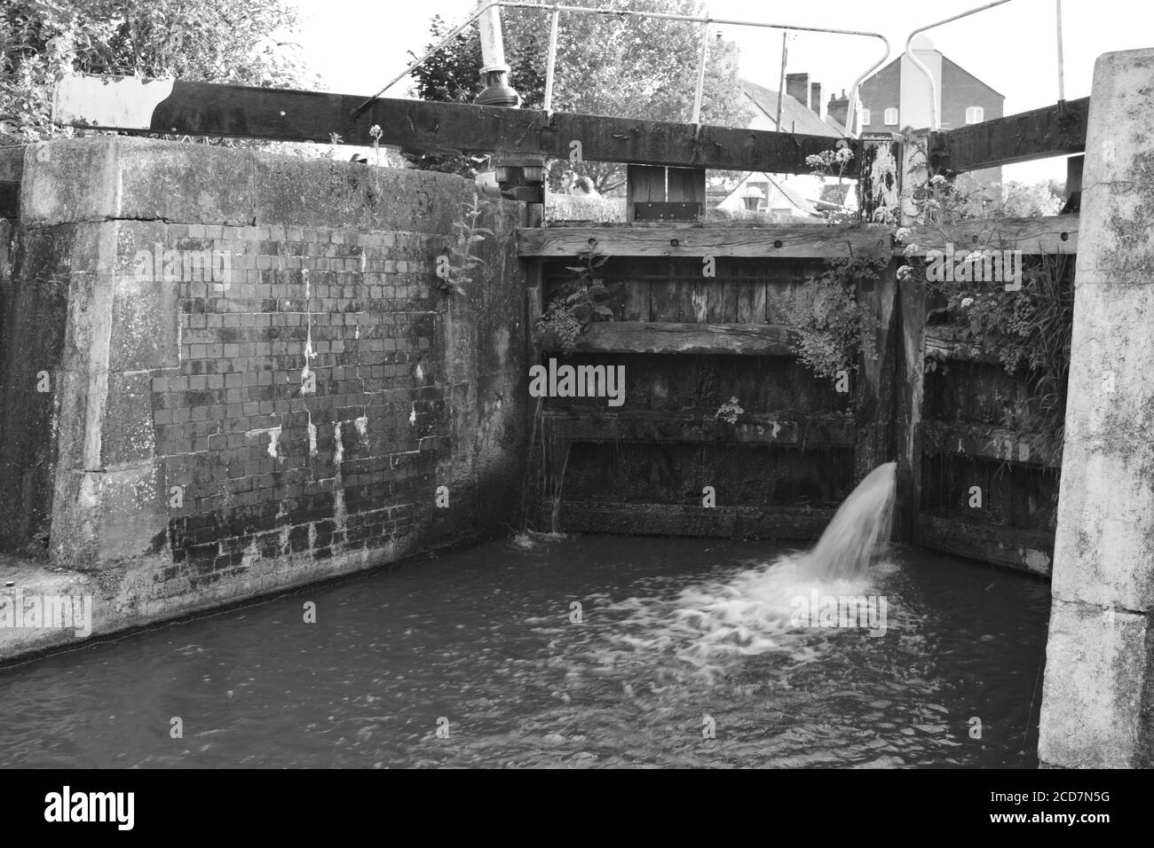 Grand Union canal lock, Warwick, England Stock Photo