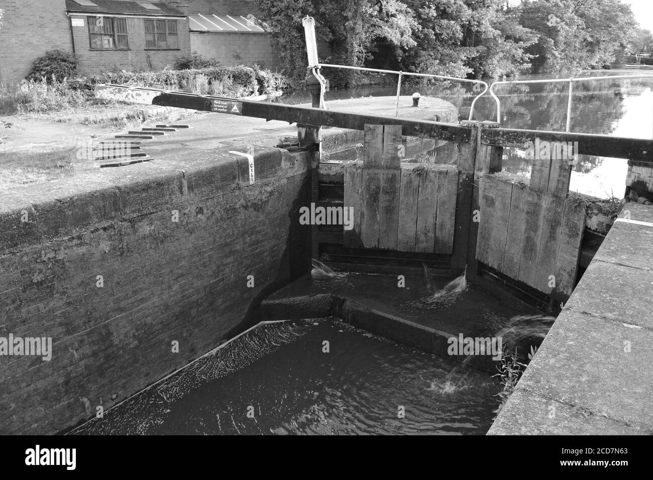 Grand Union canal lock, Warwick, England Stock Photo