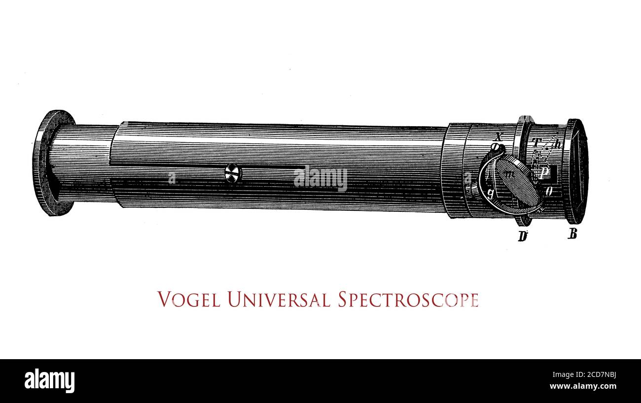 Universal spectroscope complete apparatus with universal stand for general use developed by Hermann Wilhelm Vogel German photochemist Stock Photo