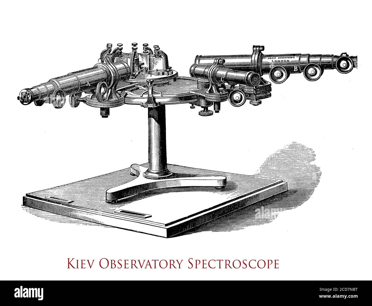 Spectroscope of the Observatoy of the University of Kiev allowing to study solar processes and solar activity Stock Photo