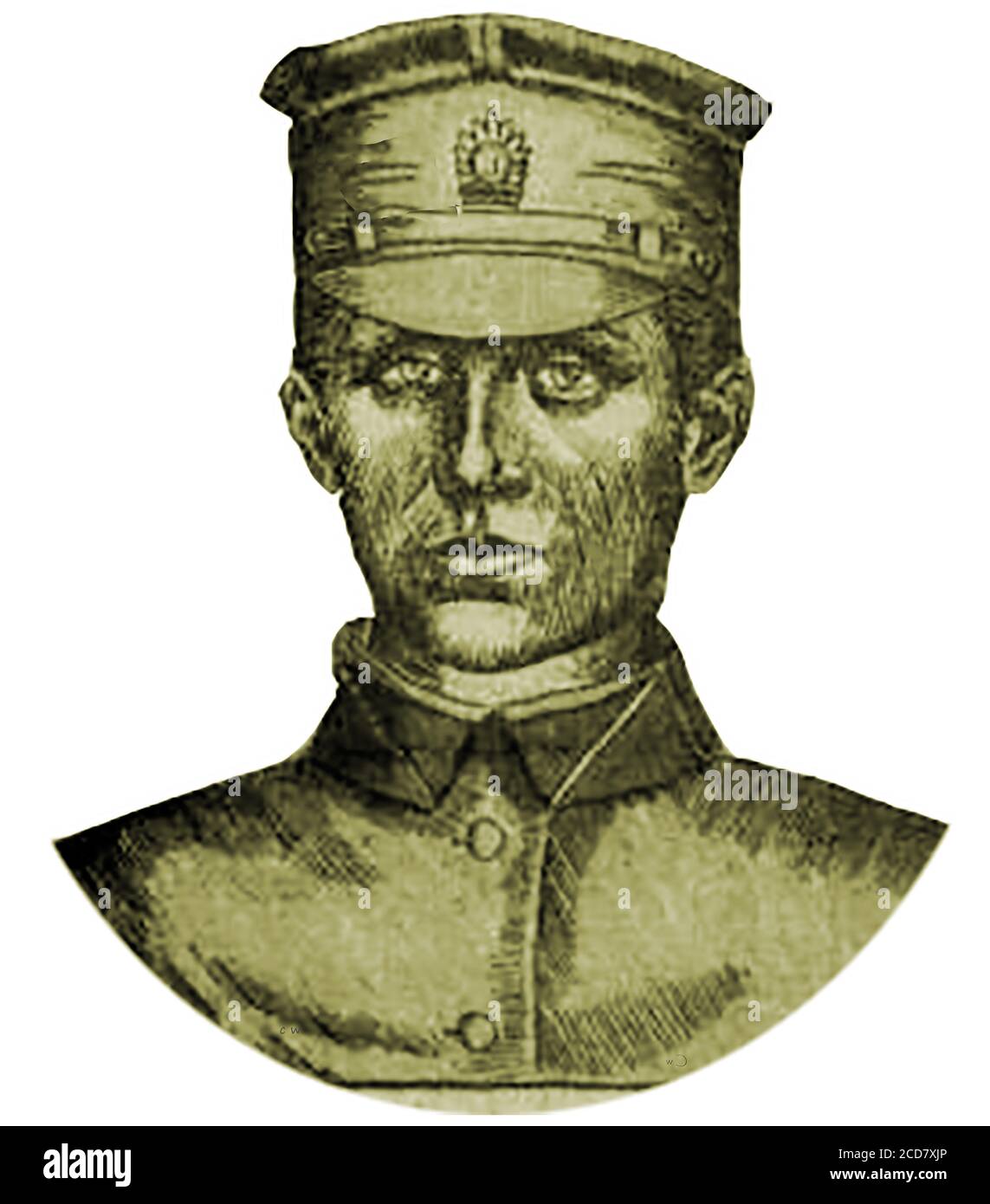 Portrait of a 1930's Latvian soldier in uniform (The Latvian National Armed Forces - Nacionālie Bruņotie Spēki). Because the army relied  mostly on railroads and horse drawn carriages for most of its logistic needs in the 30's , progress wasn't made until the end of 1930's when a small number of cars, trucks, artillery tractors and motorcycles were purchased. Even so  few vehicles were available by the start of WWII, Stock Photo