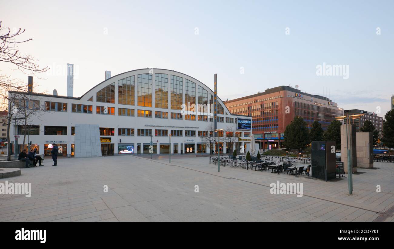 Tennispalatsi, the cultural and recreational center in Kamppi, Helsinki,  Finland. Built in 1938, this functionalist building had four tennis courts  Stock Photo - Alamy