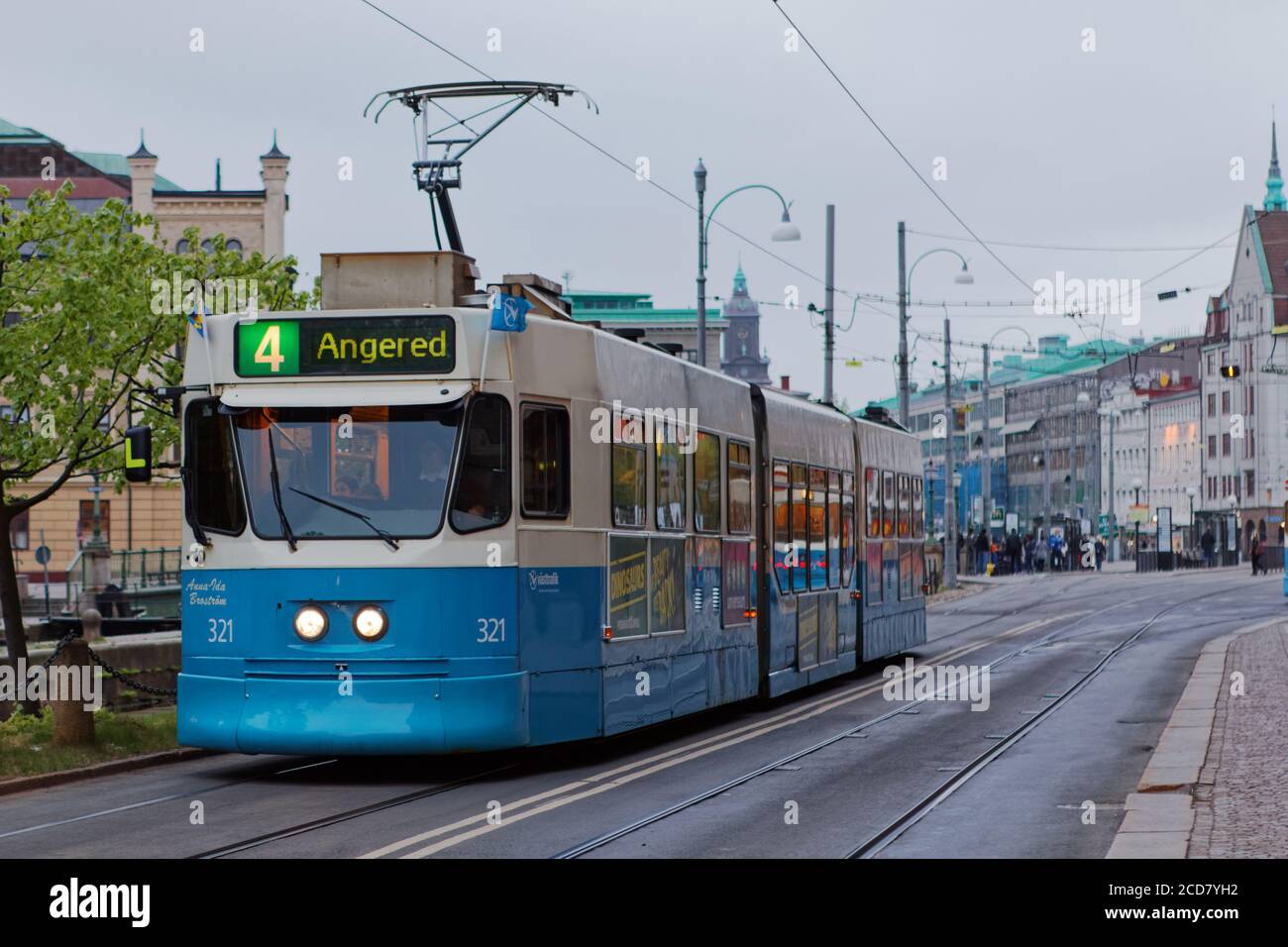 Tram  on street of Gothenburg, Sweden Stock Photo