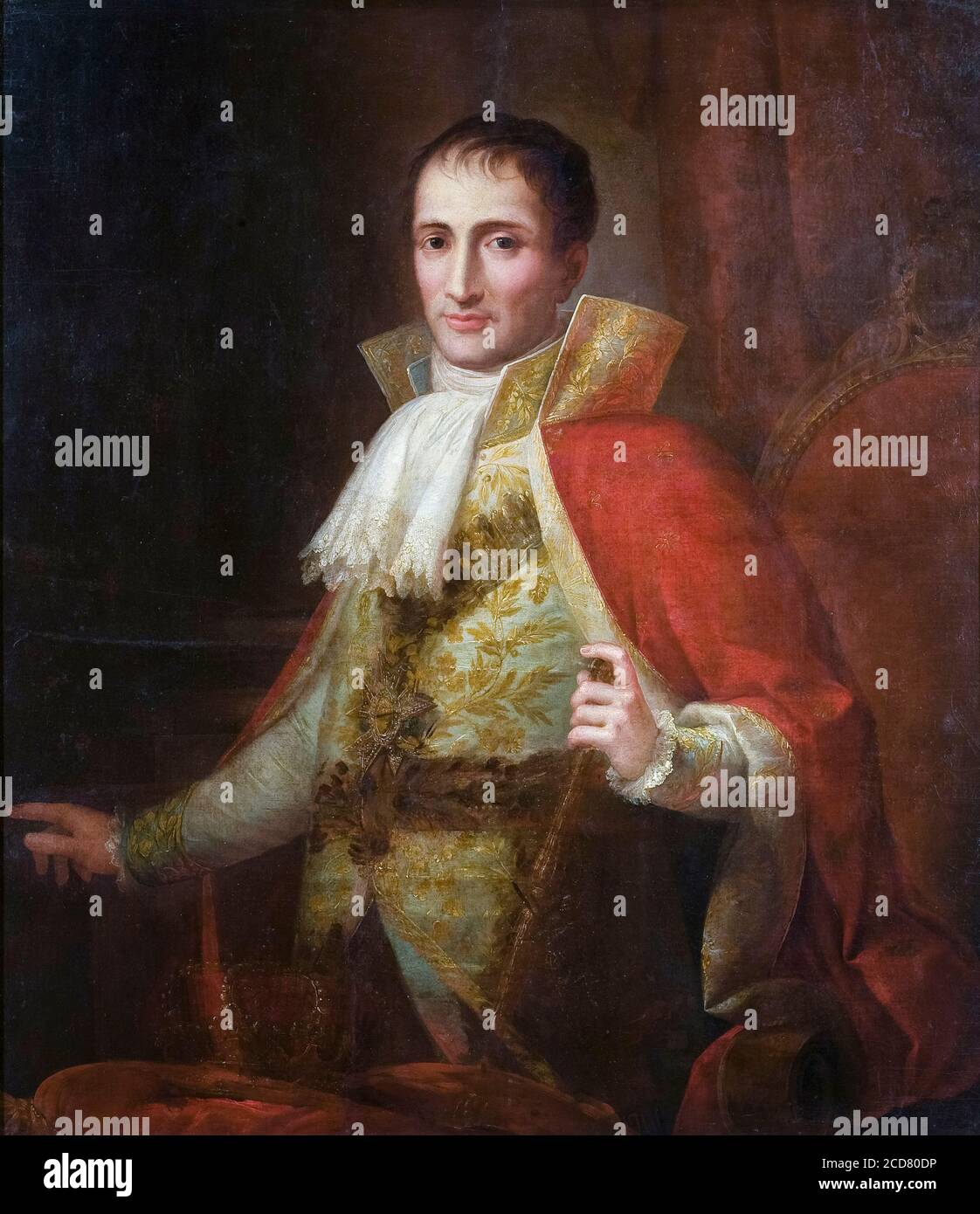 King Joseph I of Spain (1768-1844), (Joseph-Napoléon Bonaparte, Comte de Survilliers), portrait painting by José Flaugier, circa 1809 Stock Photo