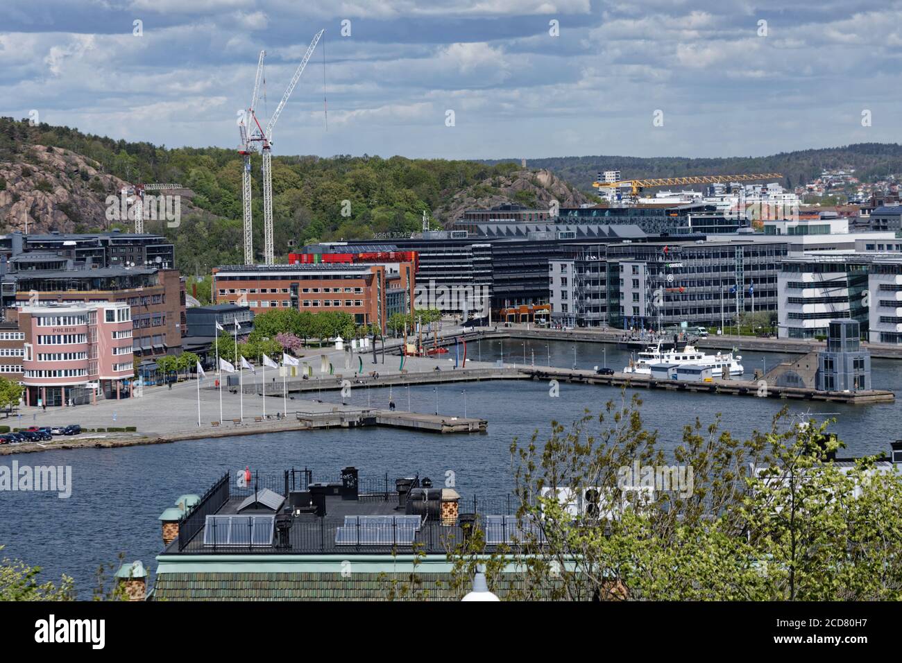 Aerial view to Lindholmen Science Park on the shore of Göta älv river in Gothenburg, Sweden Stock Photo