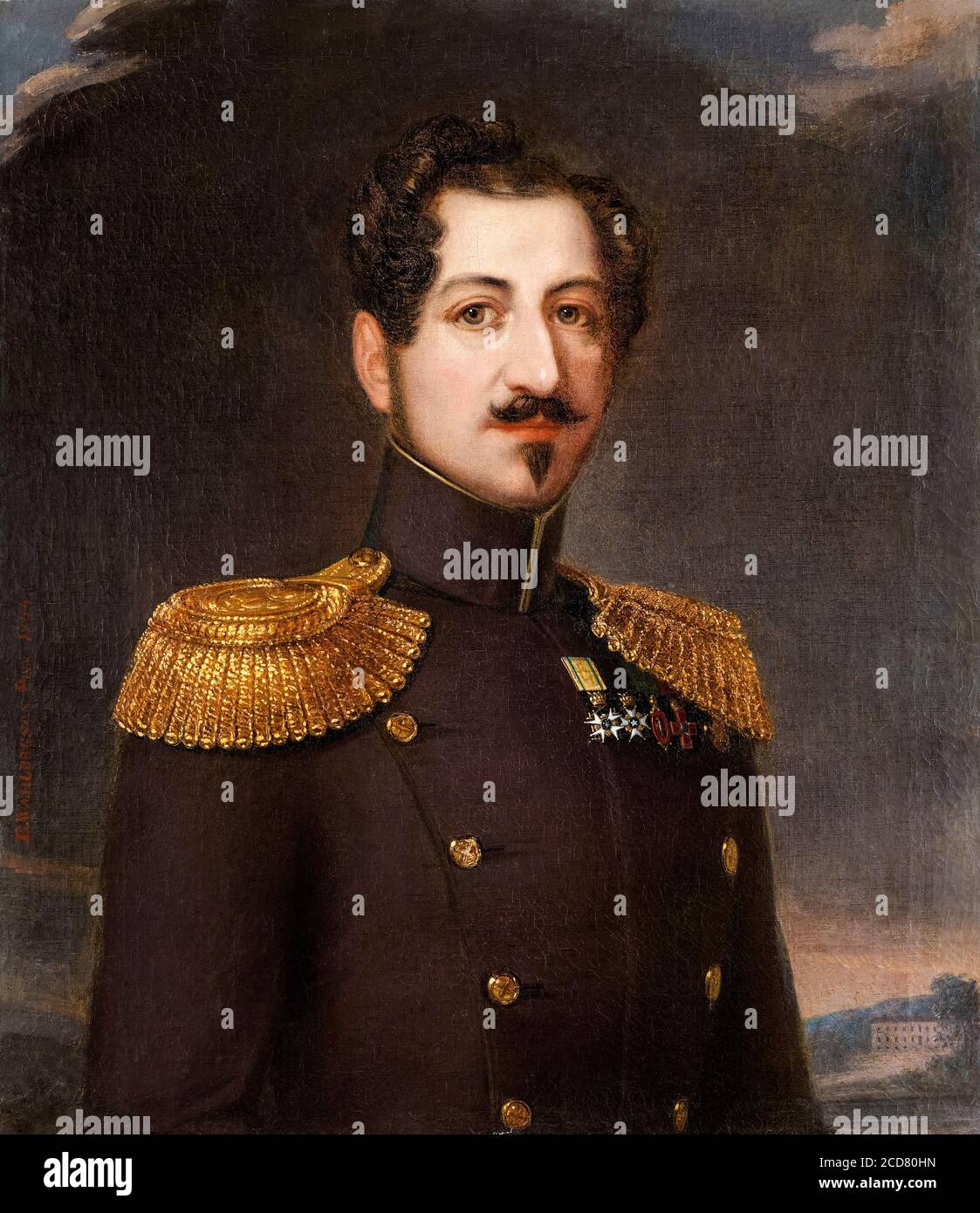 Oscar I (1799-1859), King of Sweden and Norway, portrait painting by Erik (Wahlberg) Wahlbergson, 1844 Stock Photo