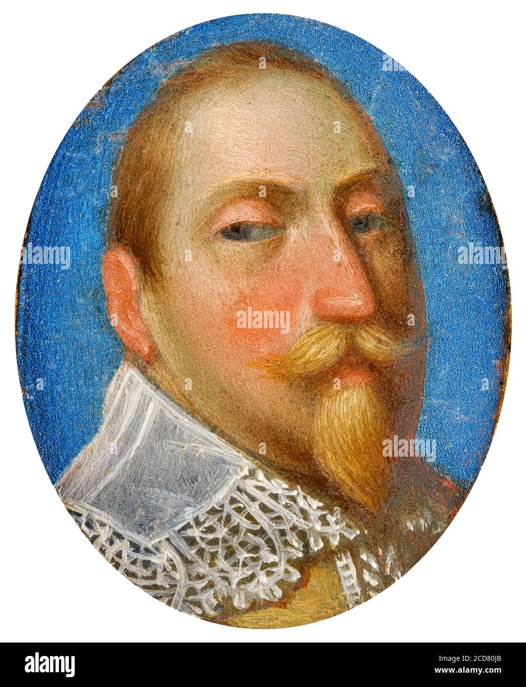 Gustavus Adolphus (Gustav II Adolf), (1594-1632), King of Sweden, portrait miniature circa 1630 Stock Photo