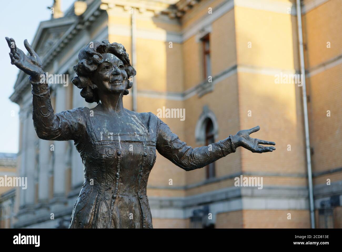Monument to Norwegian actress Wenche Foss at the National Theatre in Oslo, Norway Stock Photo