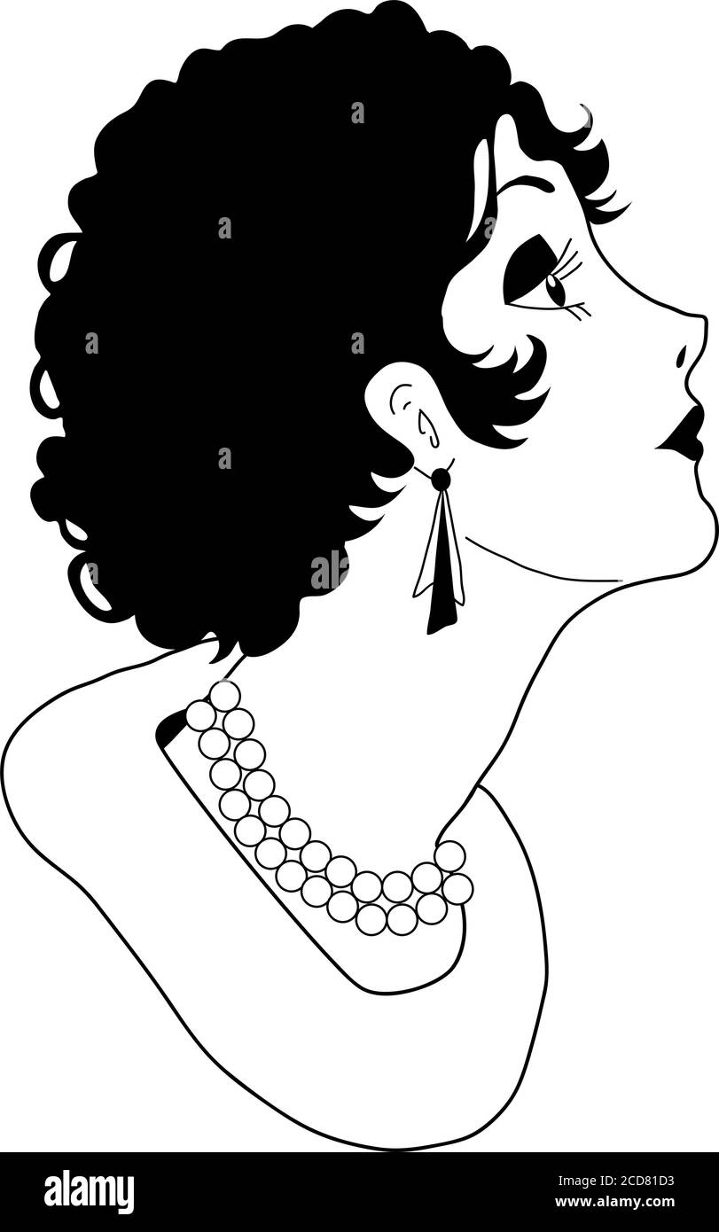 Retro Clipart Illustration Lady High Resolution Stock Photography and