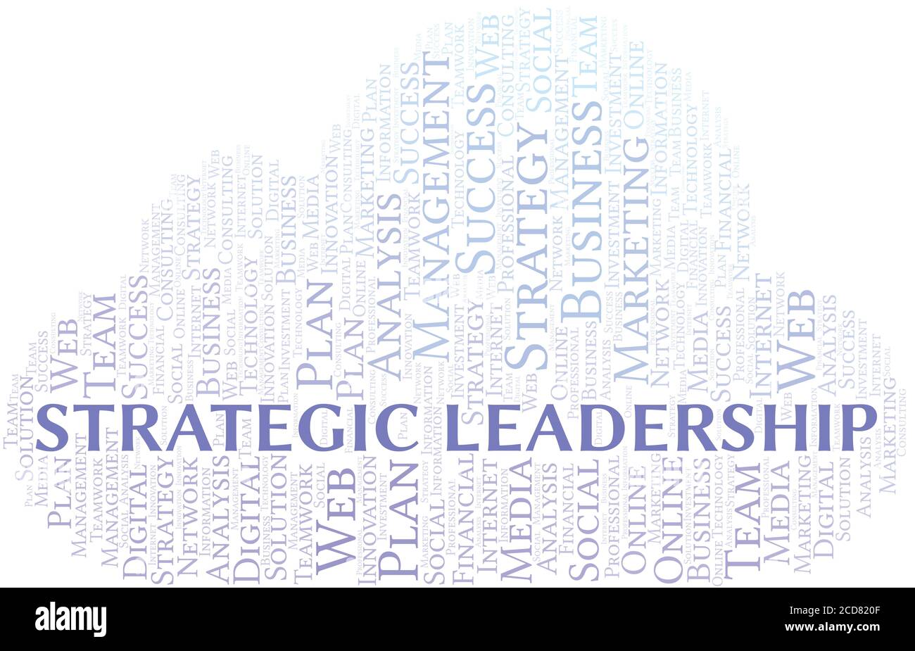 Strategic Leadership word cloud create with the text only. Stock Vector