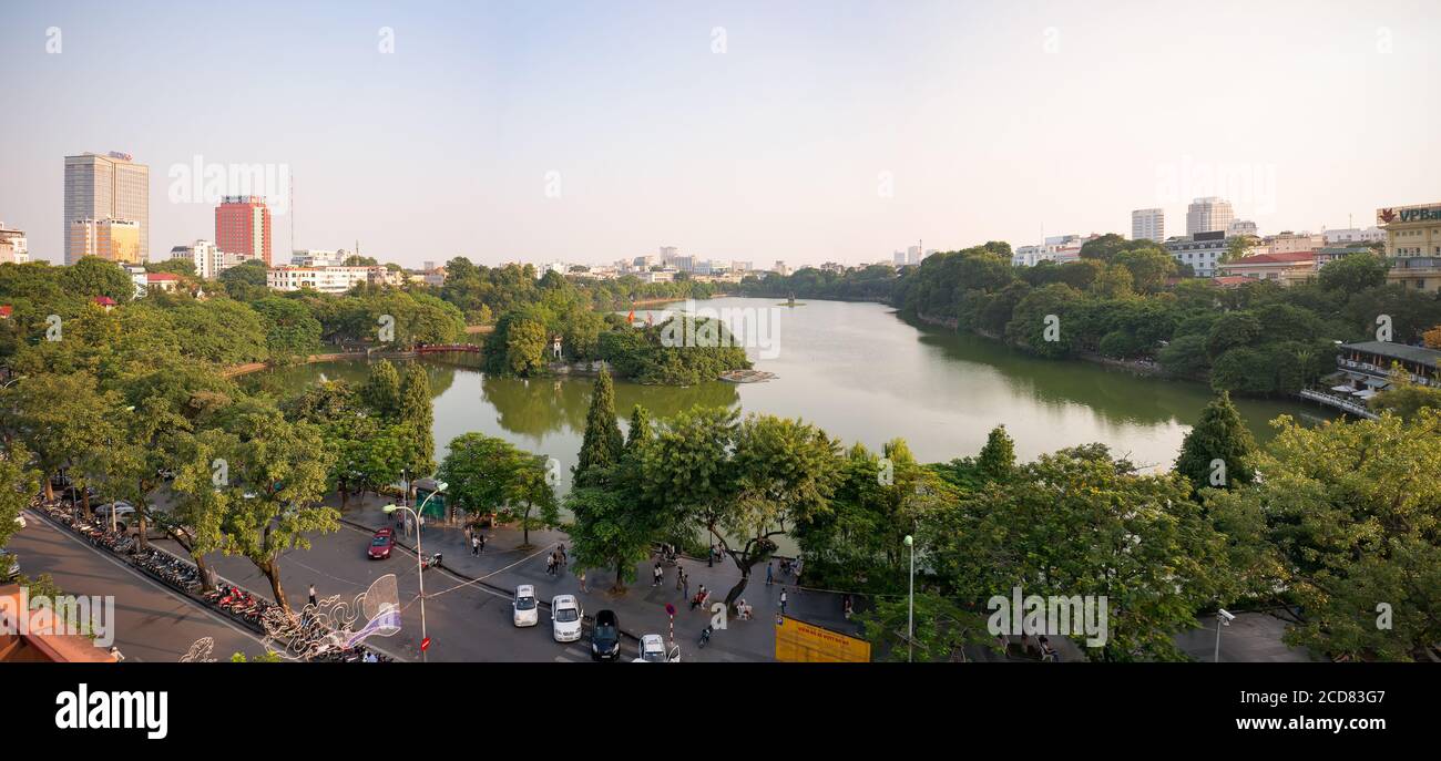 The beauty of people, urban landscape, capital Ha Noi, Vietnam Stock Photo