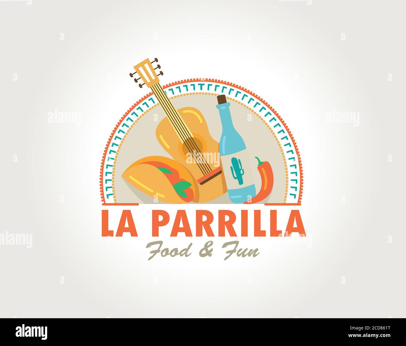 Mexican food logo. Badges, labels, logotype for Mexican food.  Stock Vector