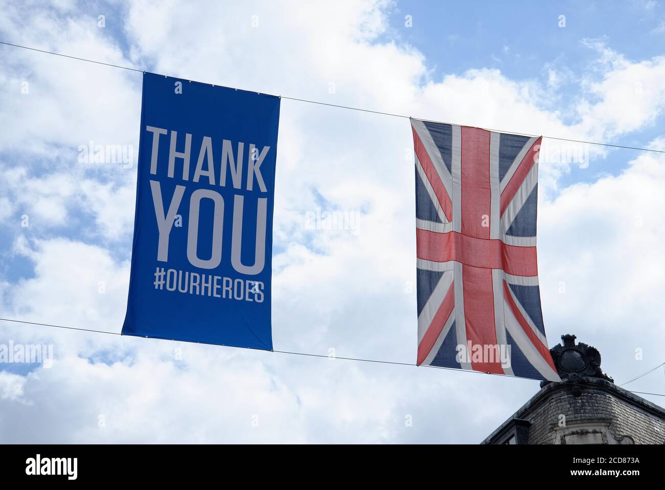 Thank You. Our heroes. NHS. London , England. After the Corona virus pandemic. Stock Photo