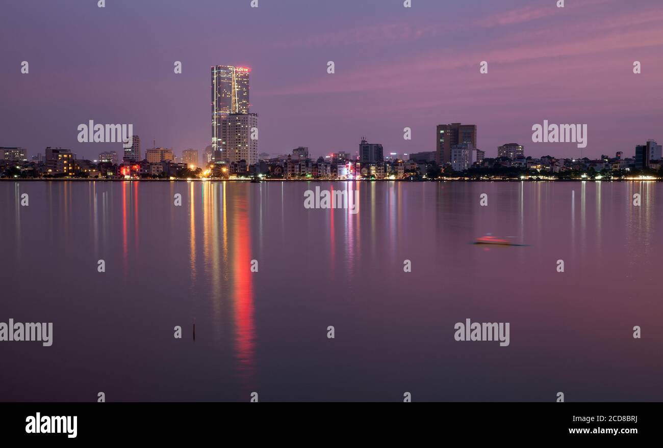 the beauty of landscapes and people, urban landscape, Hanoi capital, Vietnam Stock Photo