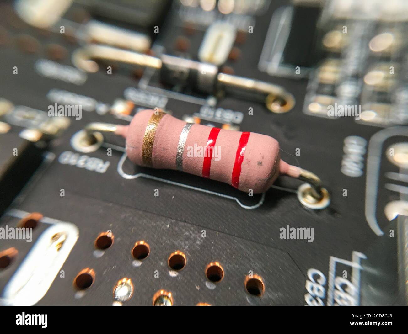 The microcircuit with transistors, resistors, capacitors, coils