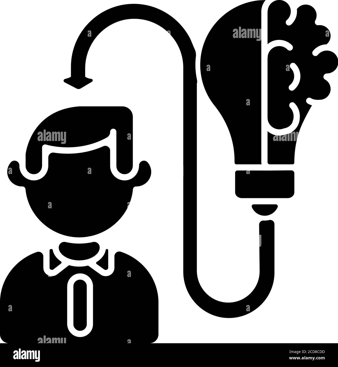 Mental ability black glyph icon Stock Vector