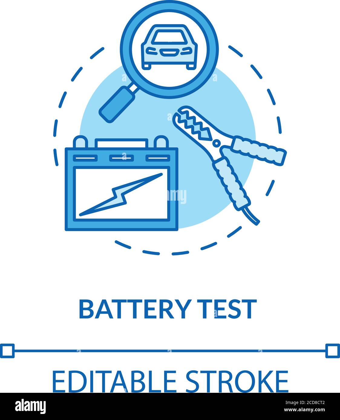 Battery test concept icon Stock Vector