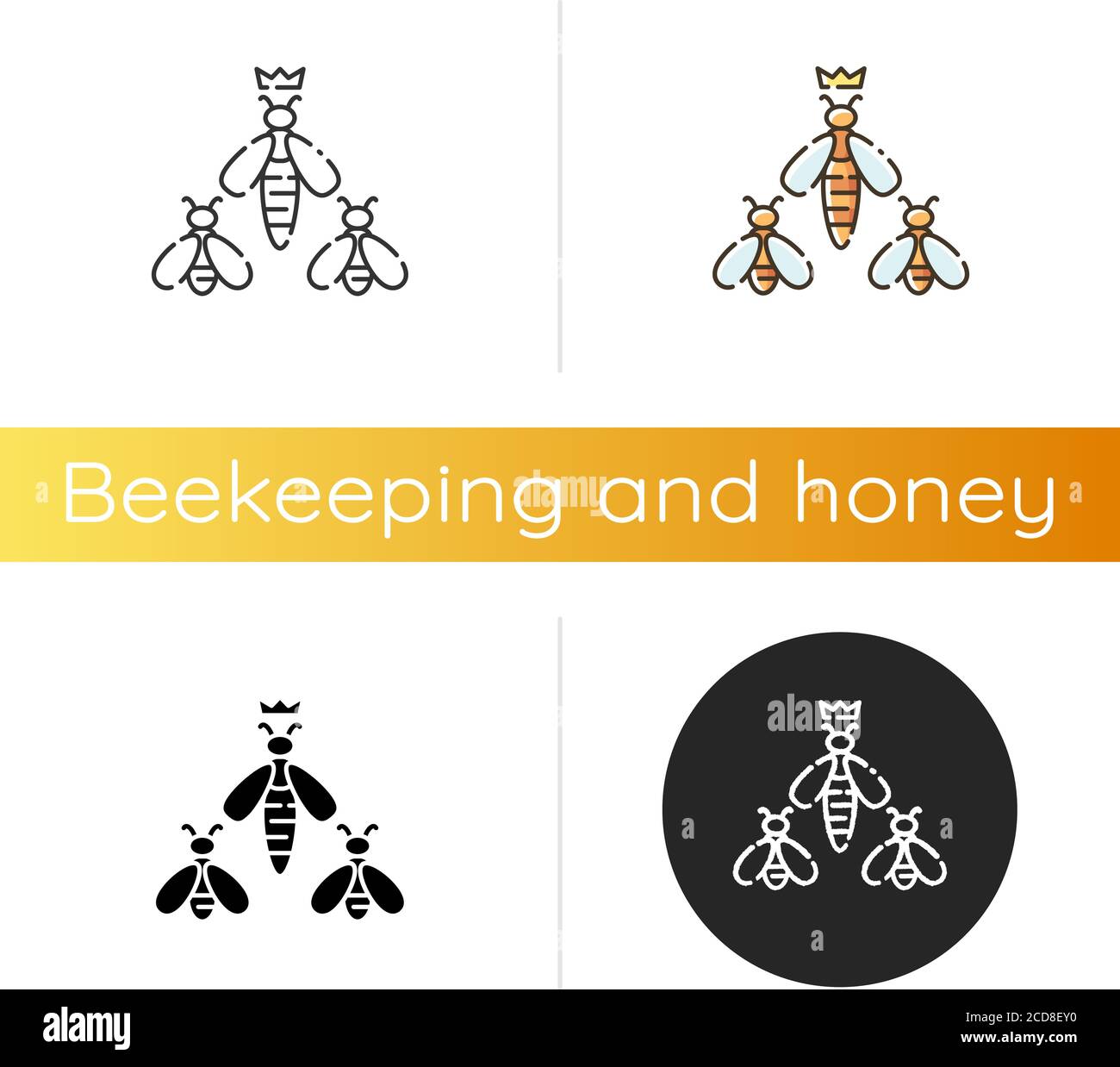Queen bee icon Stock Vector