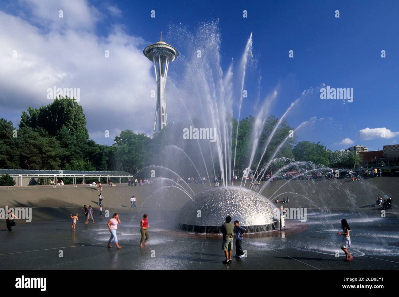 International Fountain with Space Needle, Seattle Center, Seattle