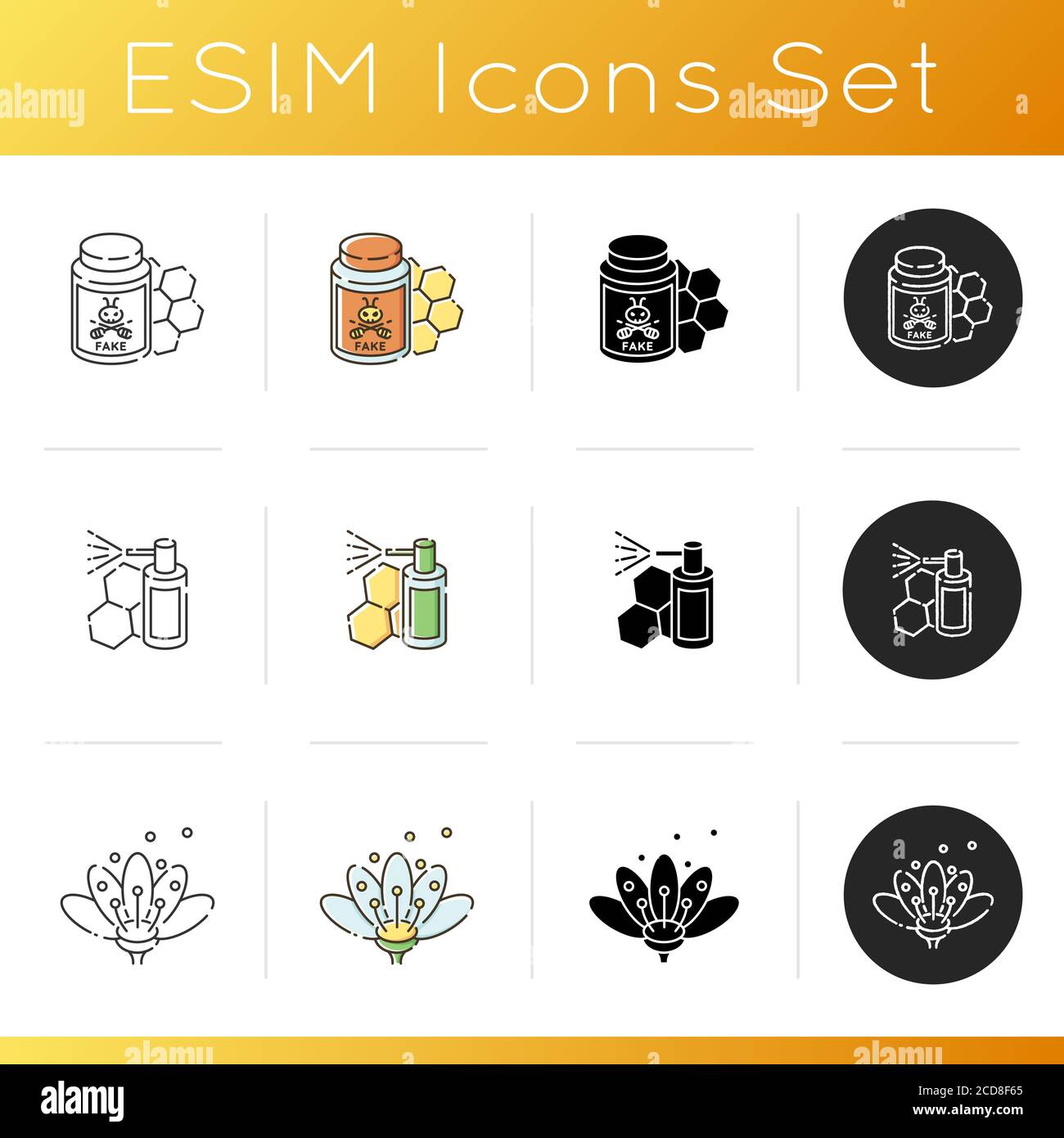 Apiculture icons set Stock Vector