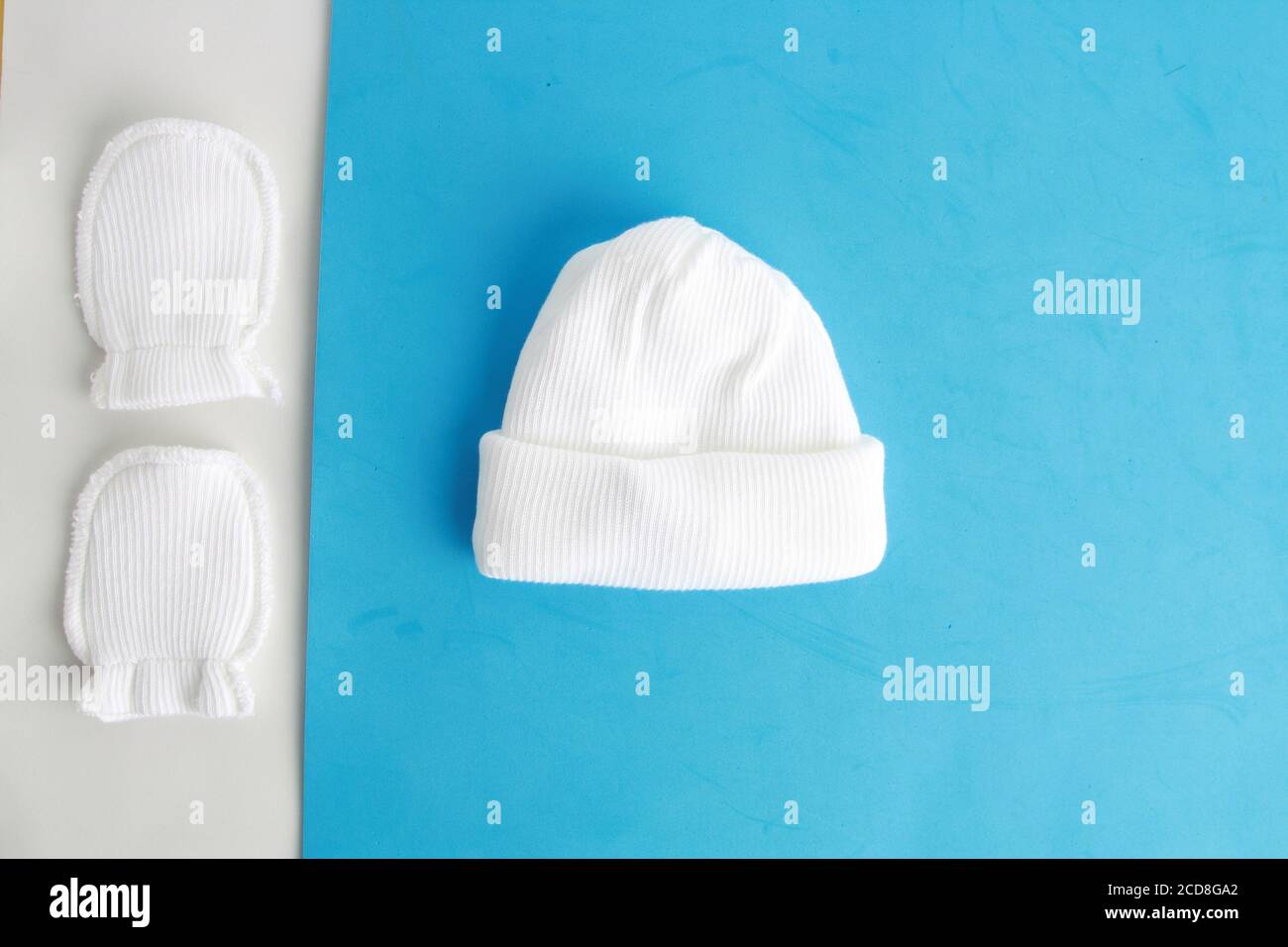 baby wooly hat and mittens