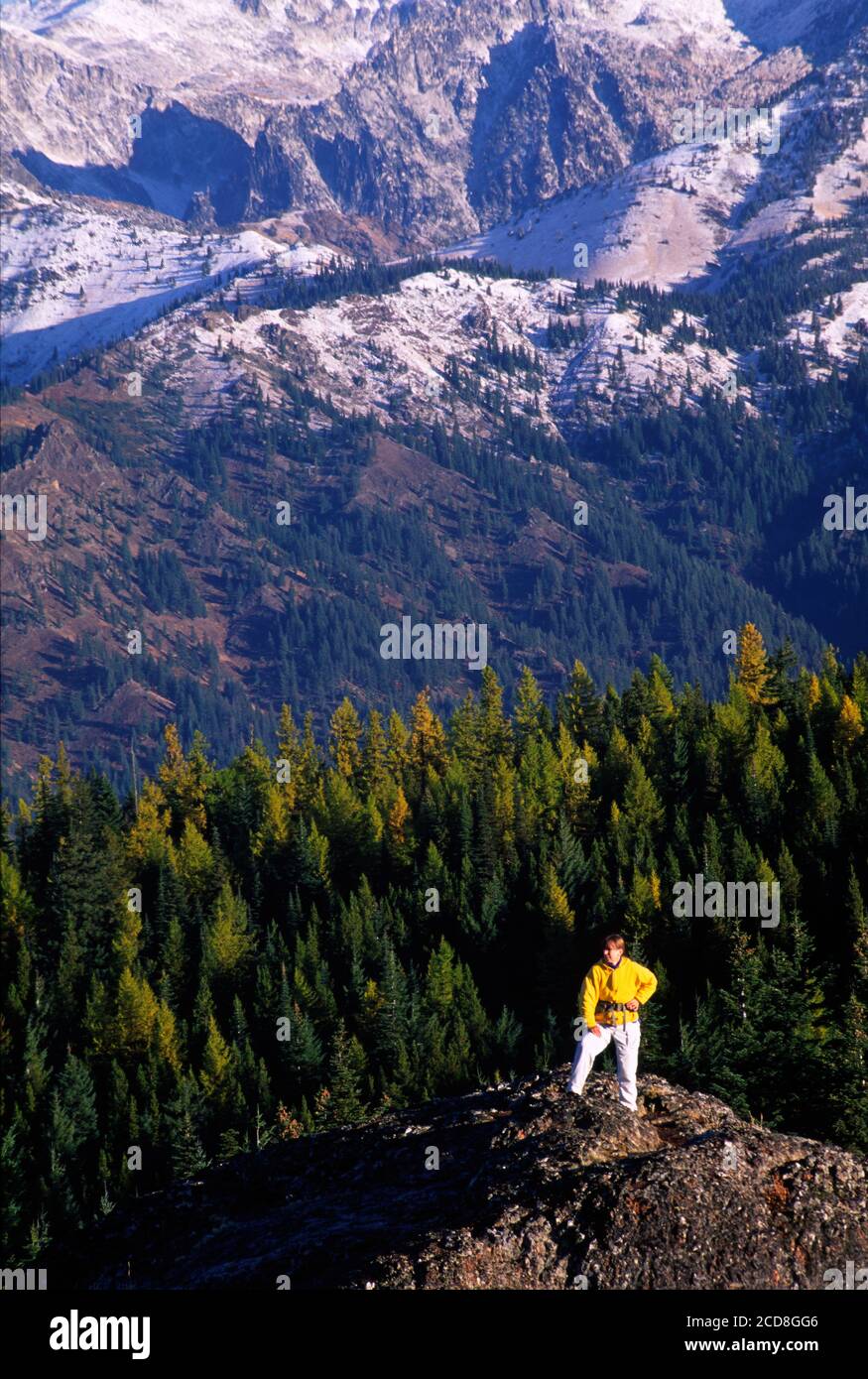 Stuart Range from Red Top Lookout, Wenatchee National Forest, Washington Stock Photo
