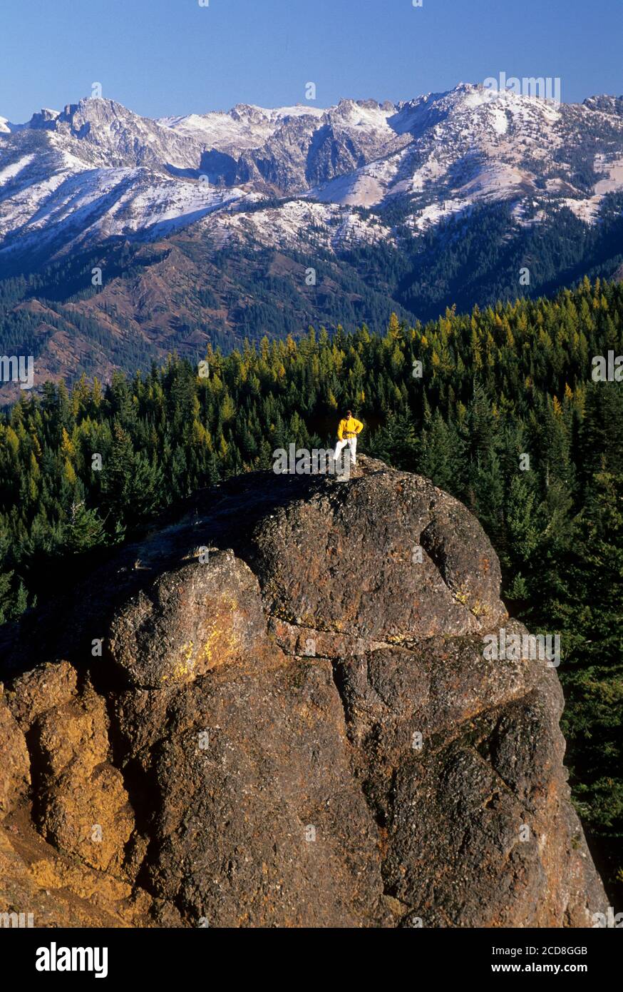 Stuart Range from Red Top Lookout, Wenatchee National Forest, Washington Stock Photo