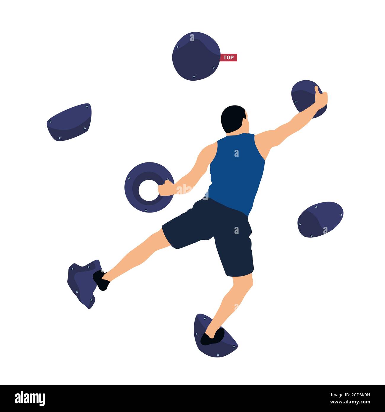 Man climbs climbing wall Stock Vector Image & Art Alamy