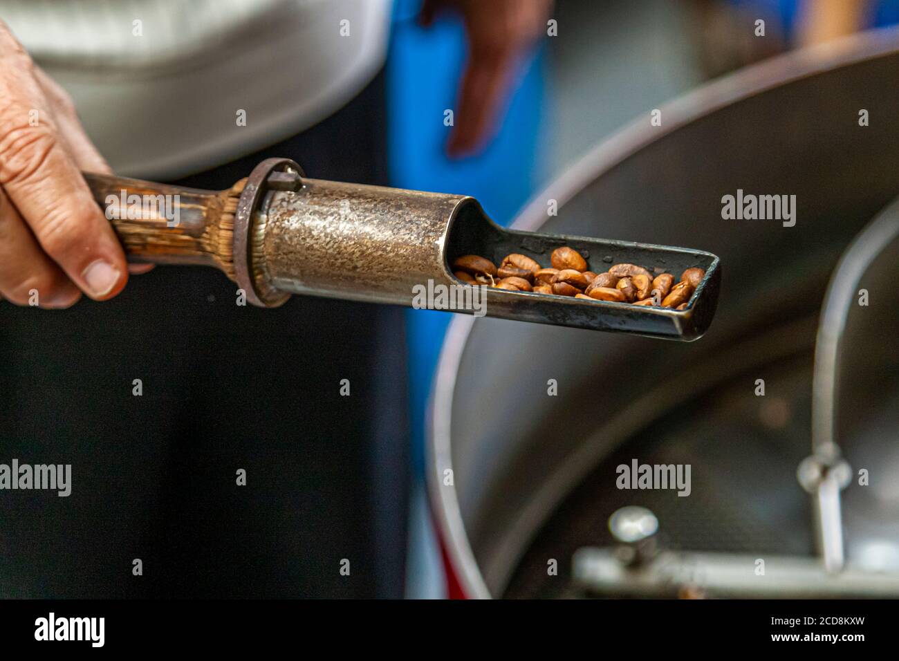 Organic coffee roaster in Costa Rica Stock Photo Alamy