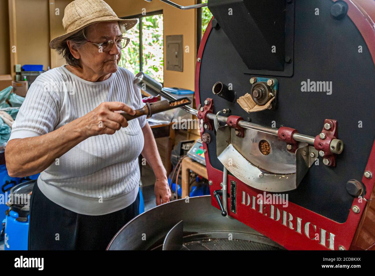 Organic coffee roaster in Costa Rica Stock Photo Alamy
