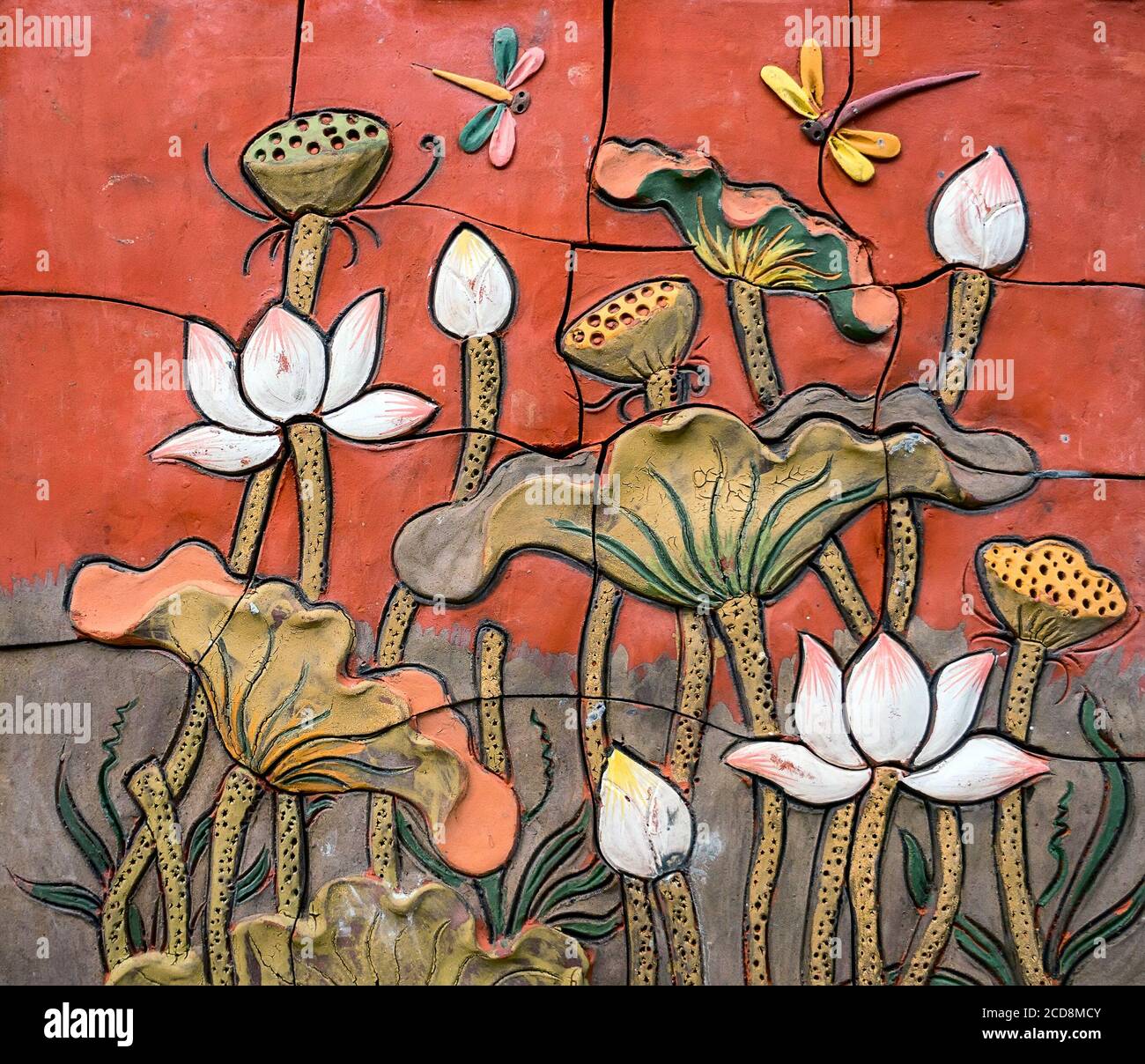 Pottery painting, Bat Trang province, Vietnnam Stock Photo