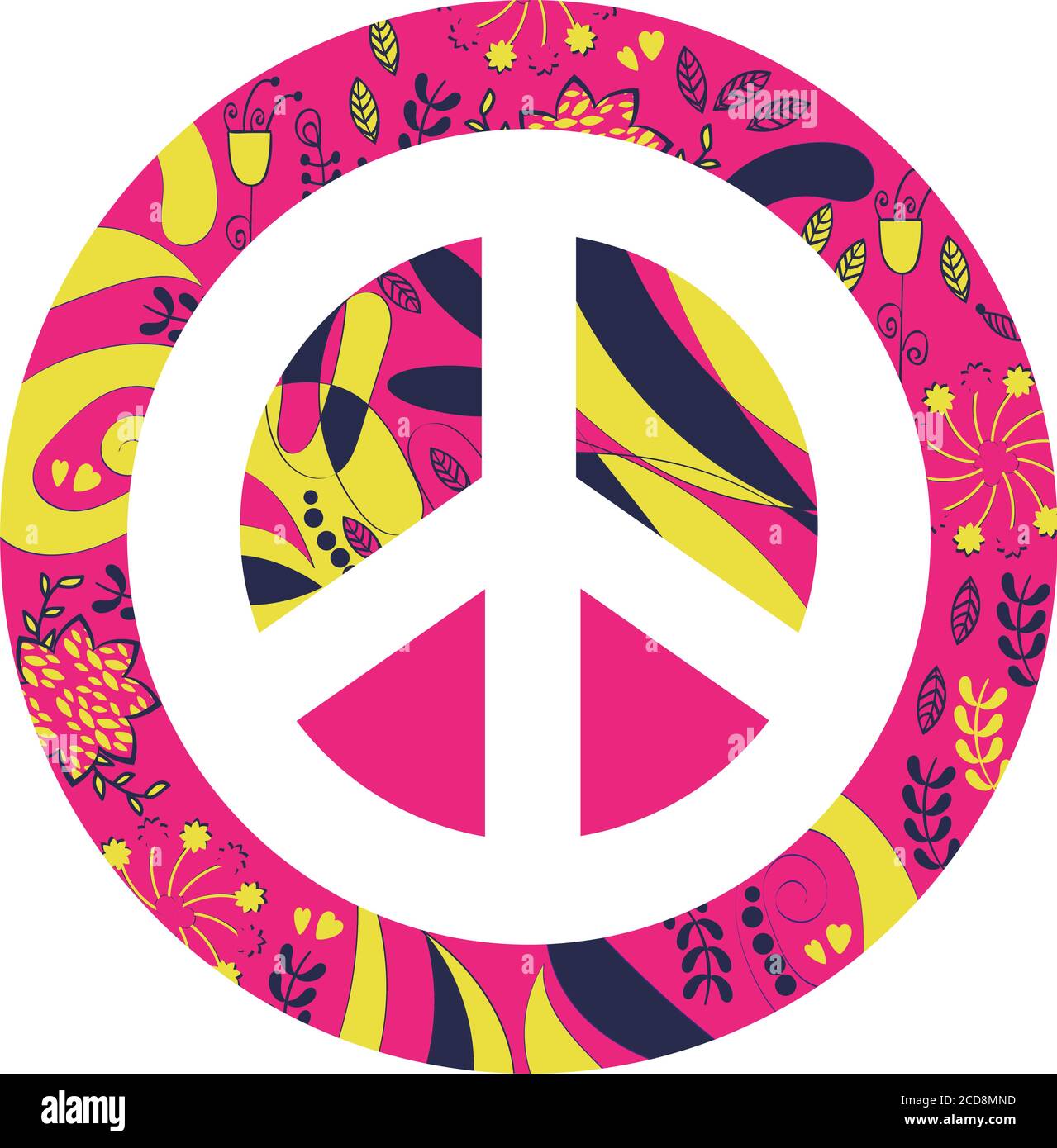 Peace sign in vector. Hippie astract simbol. Stock Vector