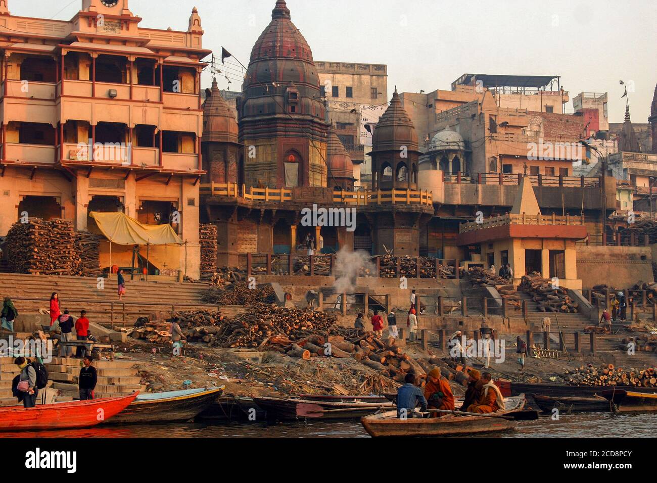 Manikarnika Ghat Varanasi Stock Photo