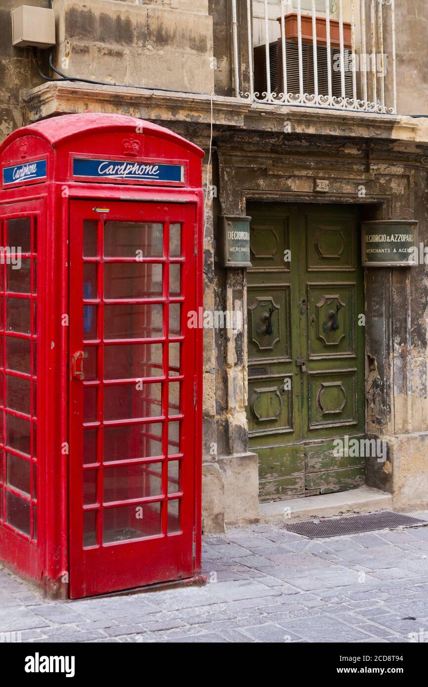 A red telephone box in Valletta, Malta Stock Photo Alamy