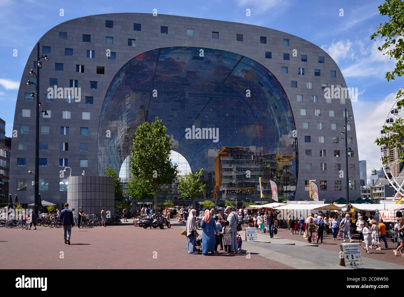 Netherlands, Southern Holland, Rotterdam, Markthal Market Rotterdam by architect Winy Maas Stock Photo