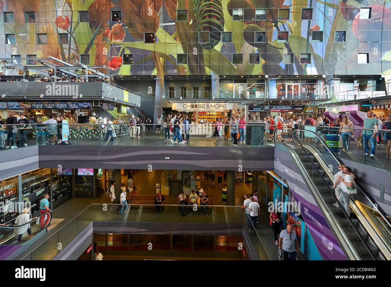 Netherlands, Southern Holland, Rotterdam, Markthal Market Rotterdam by architect Winy Maas Stock Photo