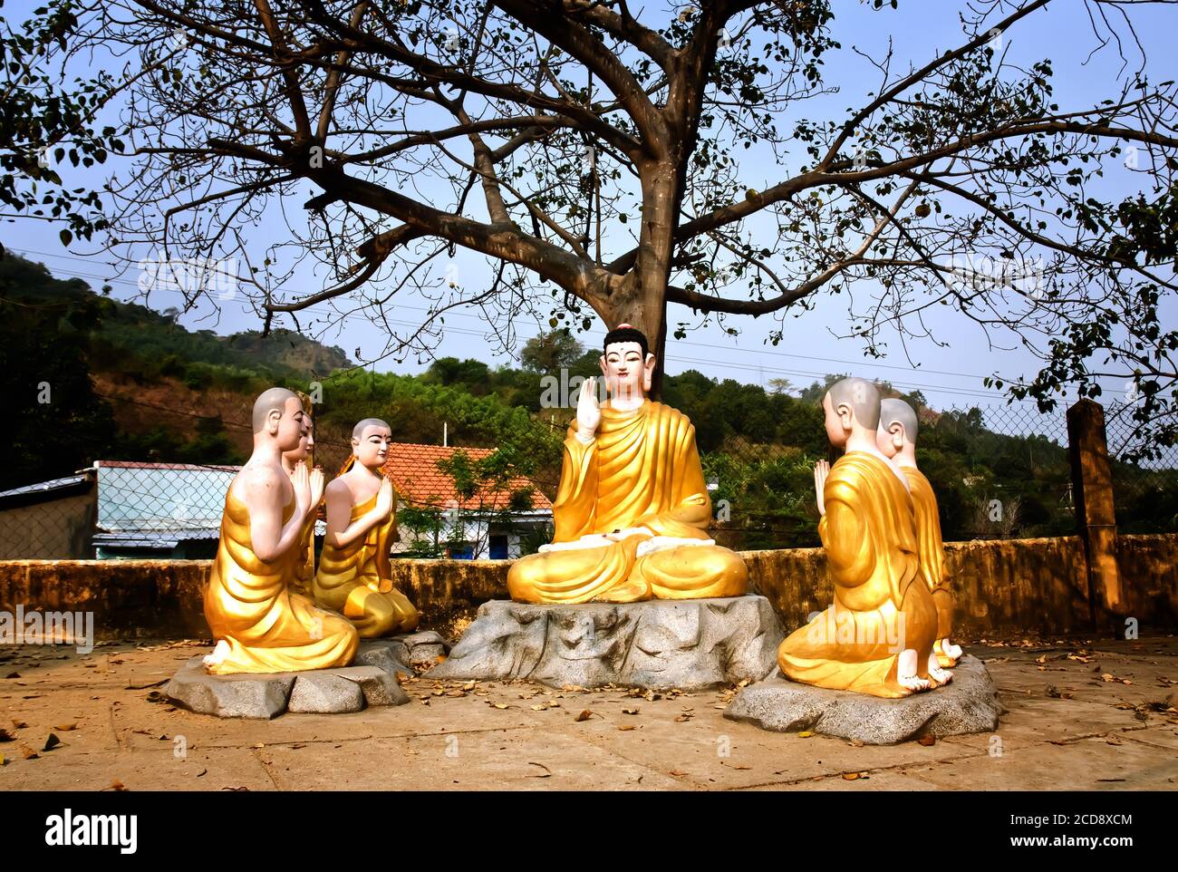 Ancient pagoda architecture, Buddhism, Cham ethnic, Vietnam Stock Photo